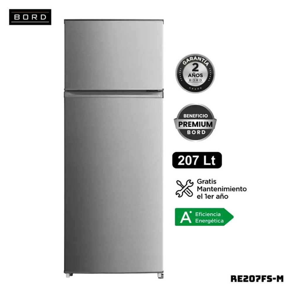 REFRIGERADORA BORD 207 L TOP FREEZER PLATEADO - RE207FS-M
