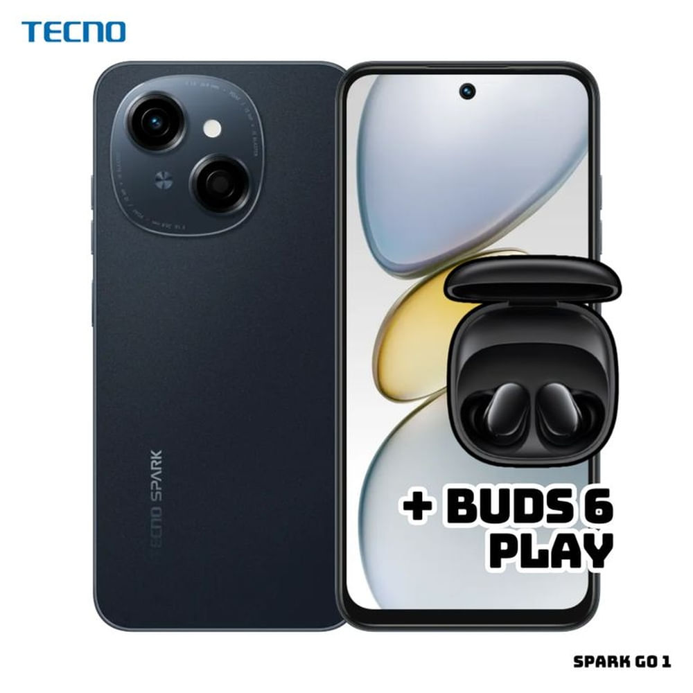 CELULAR TECNO SPARK GO 1 3GB RAM 64GB ROM - STARTRAIL BLACK + BUDS 6 PLAY Startrail Black CELULAR TECNO SPARK GO 1 3GB RAM 64GB ROM - STARTRAIL BLACK + BUDS 6 PLAY Startrail Black