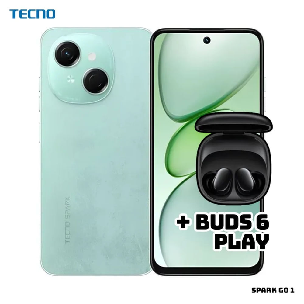 CELULAR TECNO SPARK GO 1 3GB RAM 64GB ROM - MAGIC SKIN GREEN + BUDS 6 PLAY