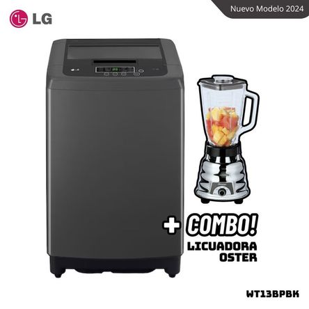 LAVADORA LG TURBODRUM 13 KG CARGA SUPERIOR NEGRO CLARO - WT13BPBK + LICUADORA OSTER 250-22 Negro Claro