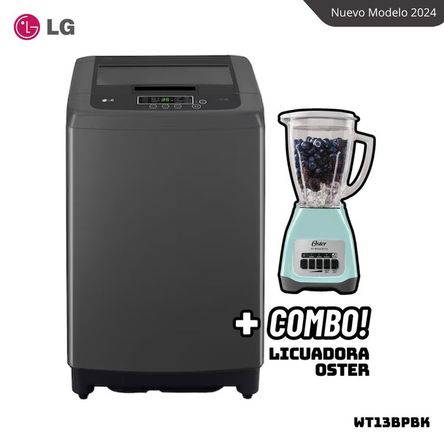 LAVADORA LG TURBODRUM 13 KG CARGA SUPERIOR NEGRO CLARO - WT13BPBK + LICUADORA OSTER BLSTKAGVPB Negro Claro