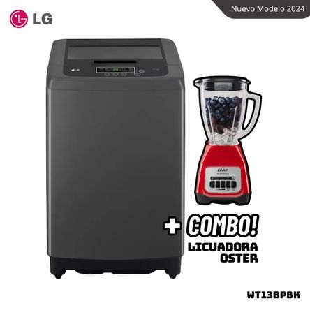 LAVADORA LG TURBODRUM 13 KG CARGA SUPERIOR NEGRO CLARO - WT13BPBK + LICUADORA OSTER BLSTKAGRPB Negro Claro
