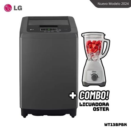 LAVADORA LG TURBODRUM 13 KG CARGA SUPERIOR NEGRO CLARO - WT13BPBK + LICUADORA OSTER BLSTKAGWRD Negro Claro LAVADORA LG TURBODRUM 13 KG CARGA SUPERIOR NEGRO CLARO - WT13BPBK + LICUADORA OSTER BLSTKAGWRD Negro Claro