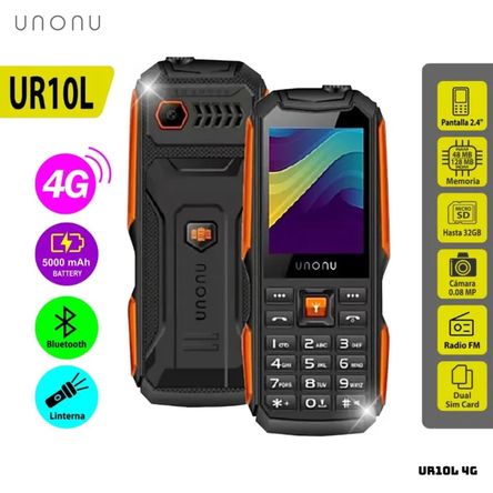 CELULAR BASICO UNONU UR10L 4G DUAL SIM - NARANJA Naranja