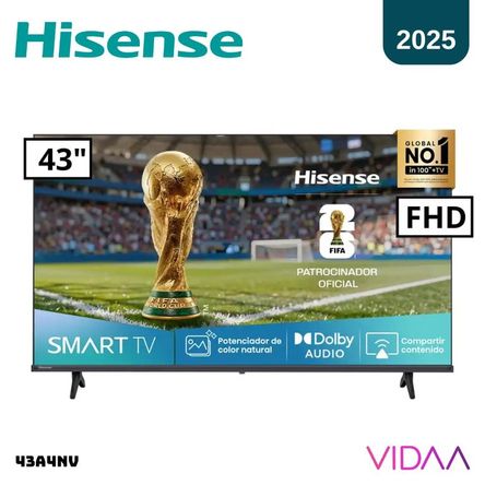 TELEVISOR HISENSE 43 SMART TV VIDAA FHD LED - 43A4NV Negro