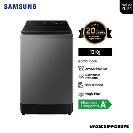 LAVADORA SAMSUNG ECOBUBBLE 13KG CARGA SUPERIOR GRIS - WA13CG5441BDPE Gris