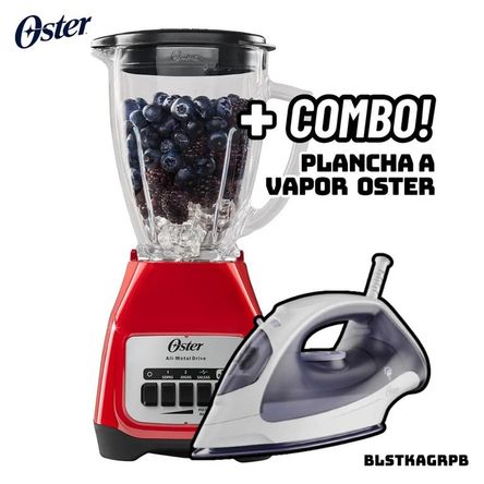 LICUADORA OSTER 2 VELOCIDADES 800W ROJA - BLSTKAGRPB + PLANCHA OSTER LICUADORA OSTER 2 VELOCIDADES 800W ROJA - BLSTKAGRPB + PLANCHA OSTER