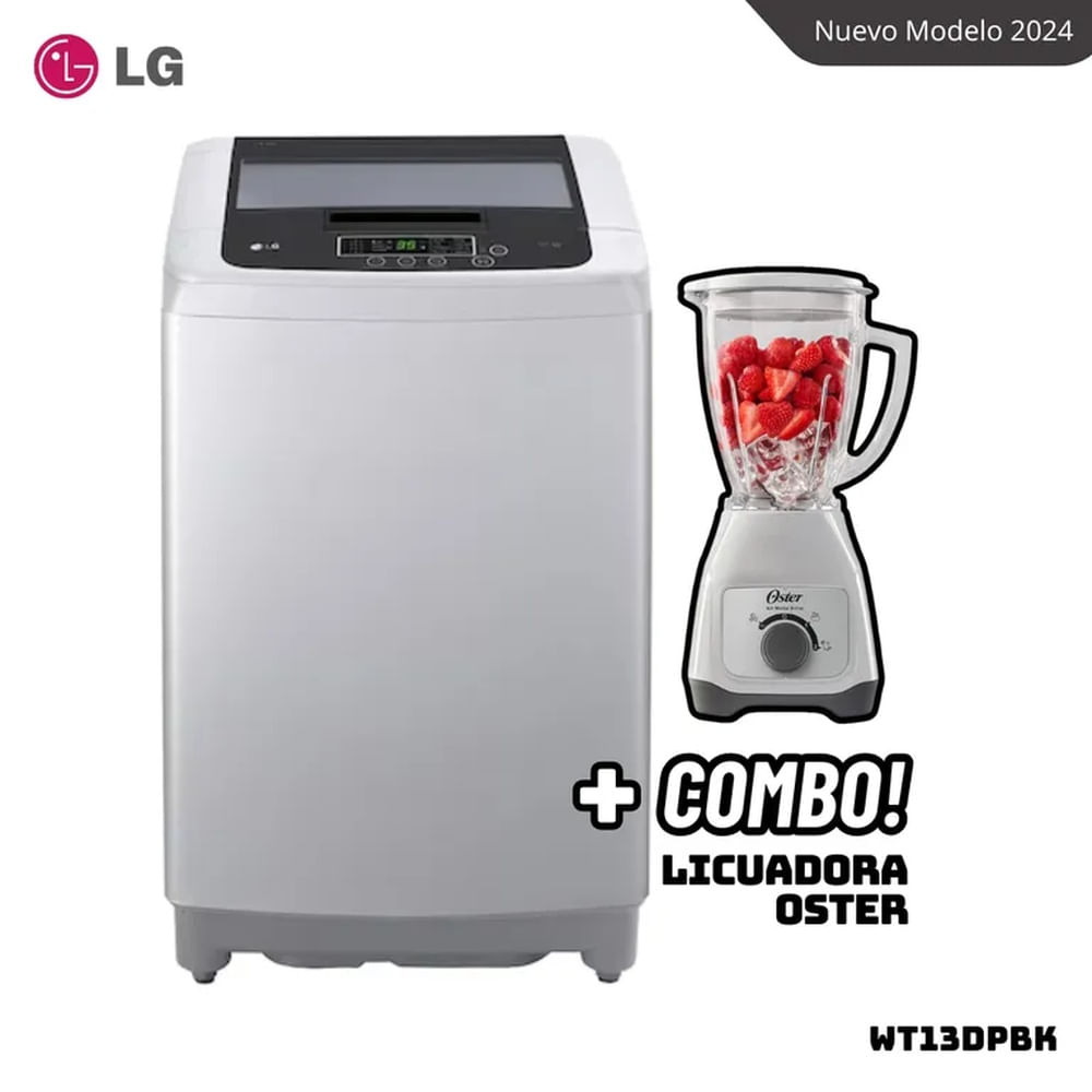 LAVADORA LG TURBODRUM 13 KG CARGA SUPERIOR GRIS - WT13DPBK + LICUADORA OSTER BLSTKAGWRD