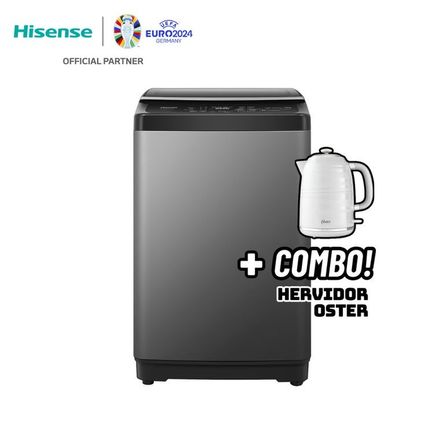 LAVADORA HISENSE SMART FUZZY 10 KG CARGA SUPERIOR GRIS - WT3J1023UT + HERVIDOR OSTER BLANCO Gris
