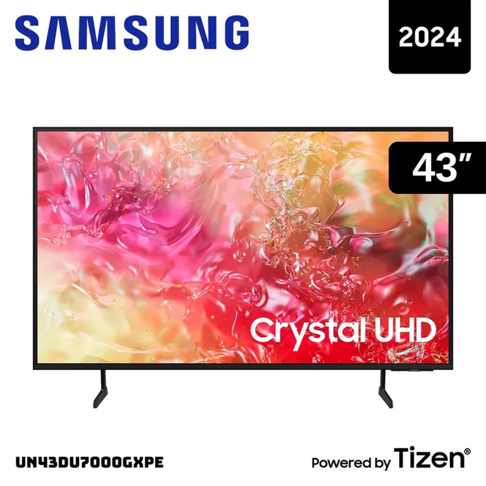 TELEVISOR SAMSUNG 43 SMART TV TIZEN OS 4K CRYSTAL UHD LED - UN43DU7000GXPE
