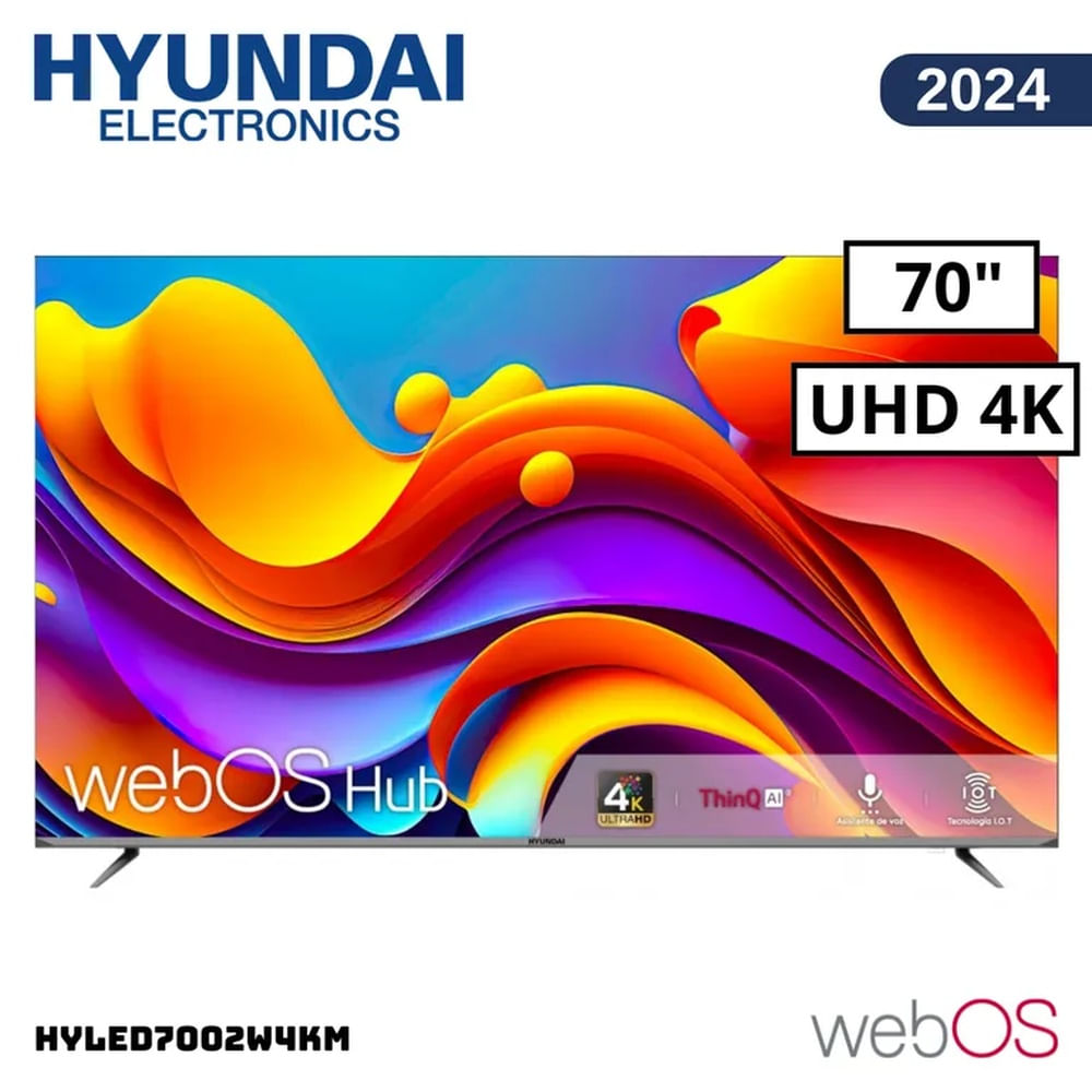 TELEVISOR HYUNDAI 70 SMART TV WEBOS HUB 4K UHD LED 2024 - HYLED7002W4KM