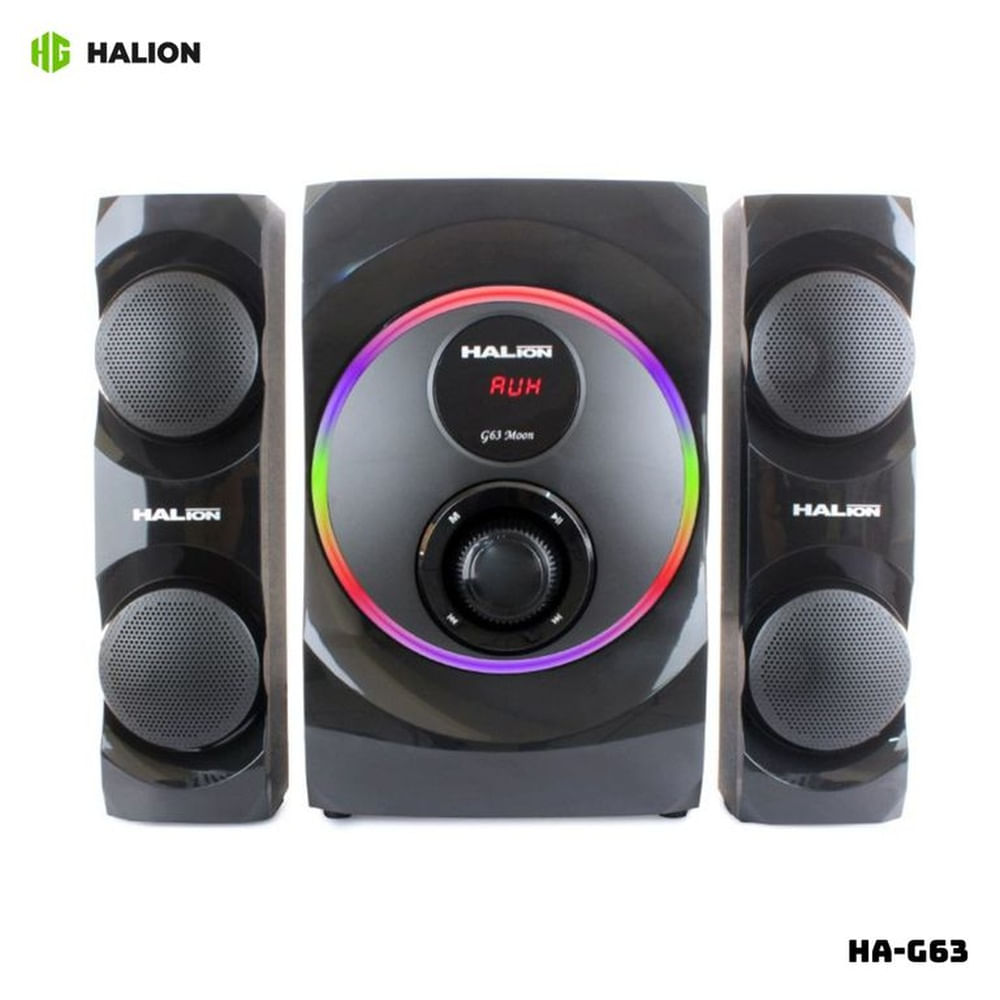 PARLANTES HALION MOON 2.1 LUZ LED - HA-G63 PARLANTES HALION MOON 2.1 LUZ LED - HA-G63