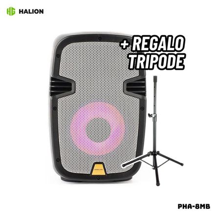 PARLANTE ACTIVO HALION 600W 1UHF MIC BATERIA - PHA-8MB + TRIPODE PARLANTE ACTIVO HALION 600W 1UHF MIC BATERIA - PHA-8MB + TRIPODE