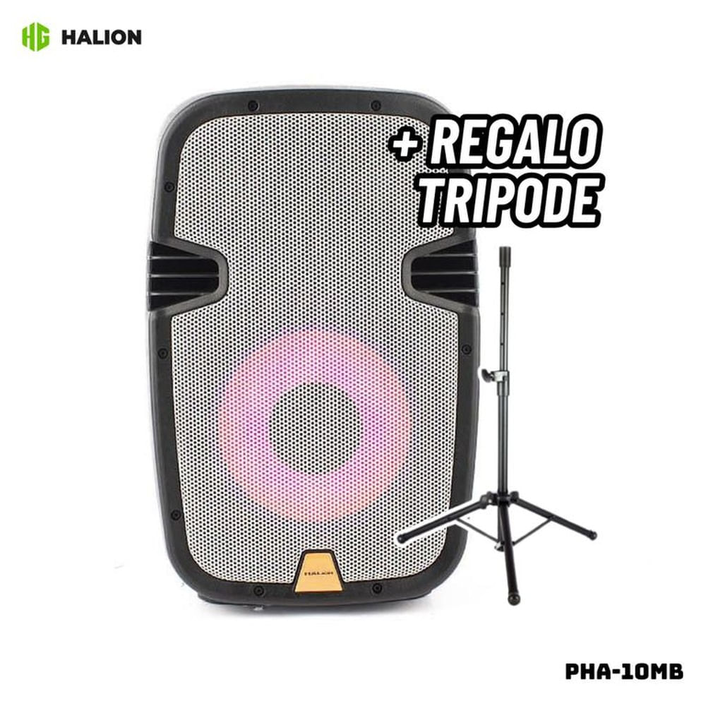 PARLANTE ACTIVO HALION 1000W 1UHF MIC BATERIA - PHA-10MB + TRIPODE
