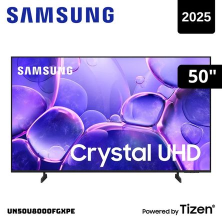 TELEVISOR SAMSUNG 50 SMART TV TIZEN OS 4K CRYSTAL UHD LED 2025 - UN50U8000FGXPE Negro
