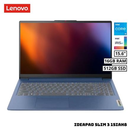 LAPTOP LENOVO IDEAPAD SLIM 3 15IAH8 15.6 FHD INTEL CORE i5-12450H 16GB RAM 512GB SSD Azul