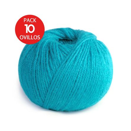 Lana de Baby Alpaca Indiecita DK - Pack x10 Ovillos - Azul Turquesa AZ8526 Lana de Baby Alpaca Indiecita DK - Pack x10 Ovillos - Azul Turquesa AZ8526
