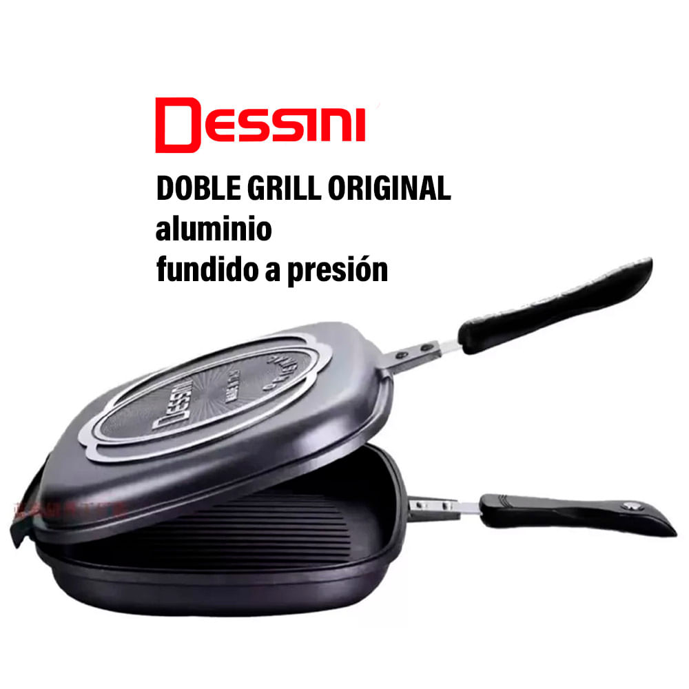 Sarten Grill Dual Dessini Antiadherente 40 CM Negro Marmoleado