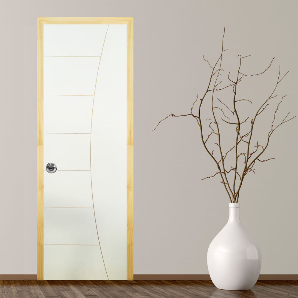 Puerta Prepintada Ruteada Bilbao 40x750x2070mm Ares