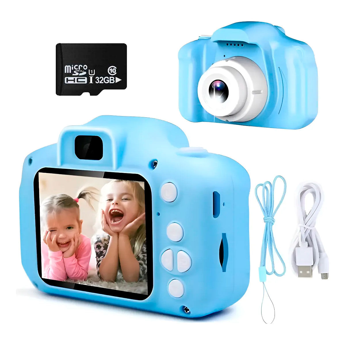 Camara Digital para Niños con Memoria de 32GB Azul