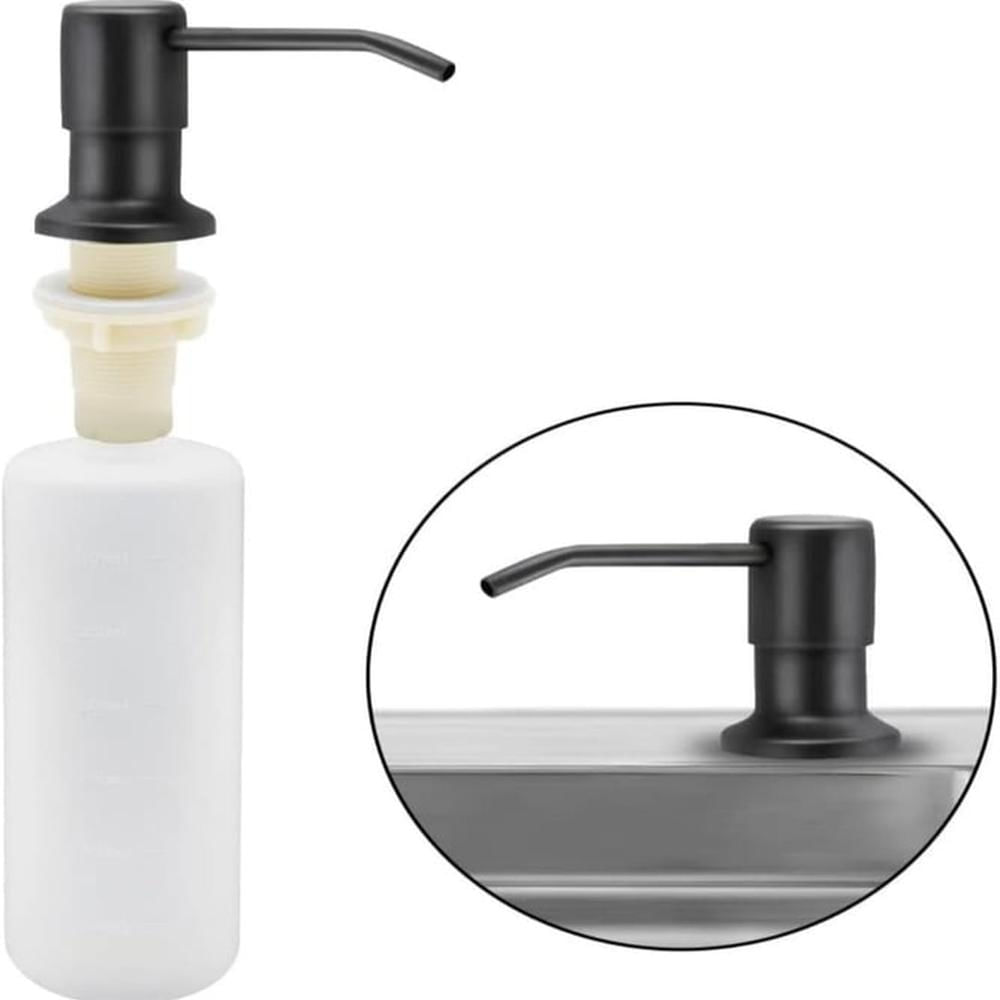 Dispensador de jabón líquido para cocina acero negro mate