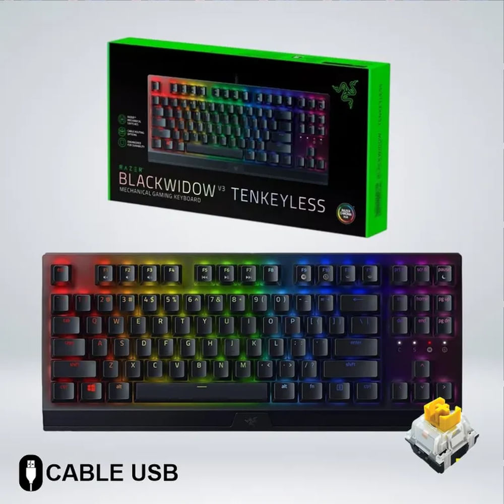 TECLADO GAMER RAZER BLACKWIDOW V3 TKL RGB SWITCH YELLOW