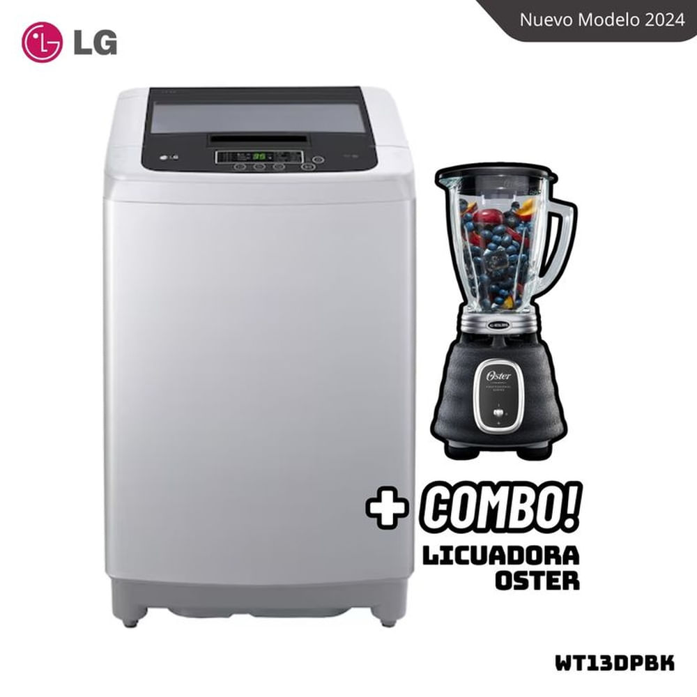 LAVADORA LG TURBODRUM 13 KG CARGA SUPERIOR GRIS - WT13DPBK + LICUADORA OSTER PRO BLSTBPST