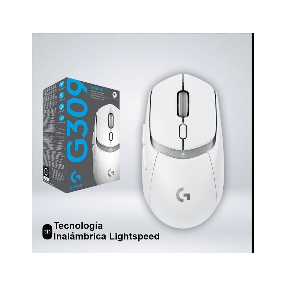 MOUSE GAMER G309 USB LIGHTSPEED SENSOR HERO 25K DPI BLANCO