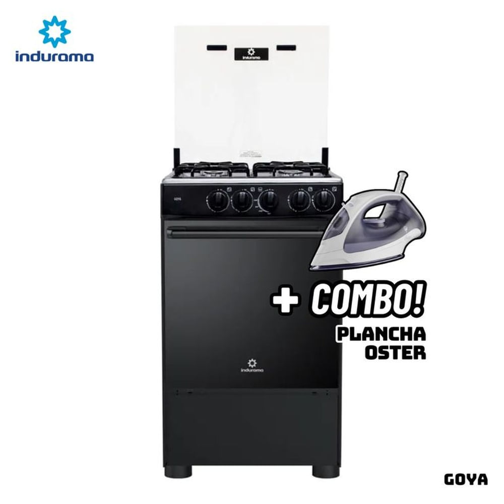 COCINA DE PIE INDURAMA A GAS 4 HORNILLAS - GOYA + PLANCHA OSTER