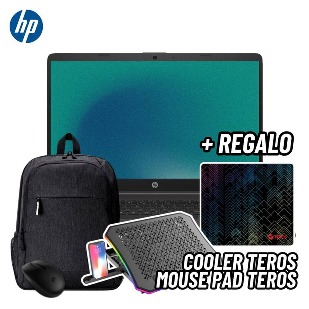 LAPTOP HP 250 G9 15.6 HD INTEL CELERON N4500 8GB RAM 256GB SSD + COOLER TEROS + MOUSE PAD