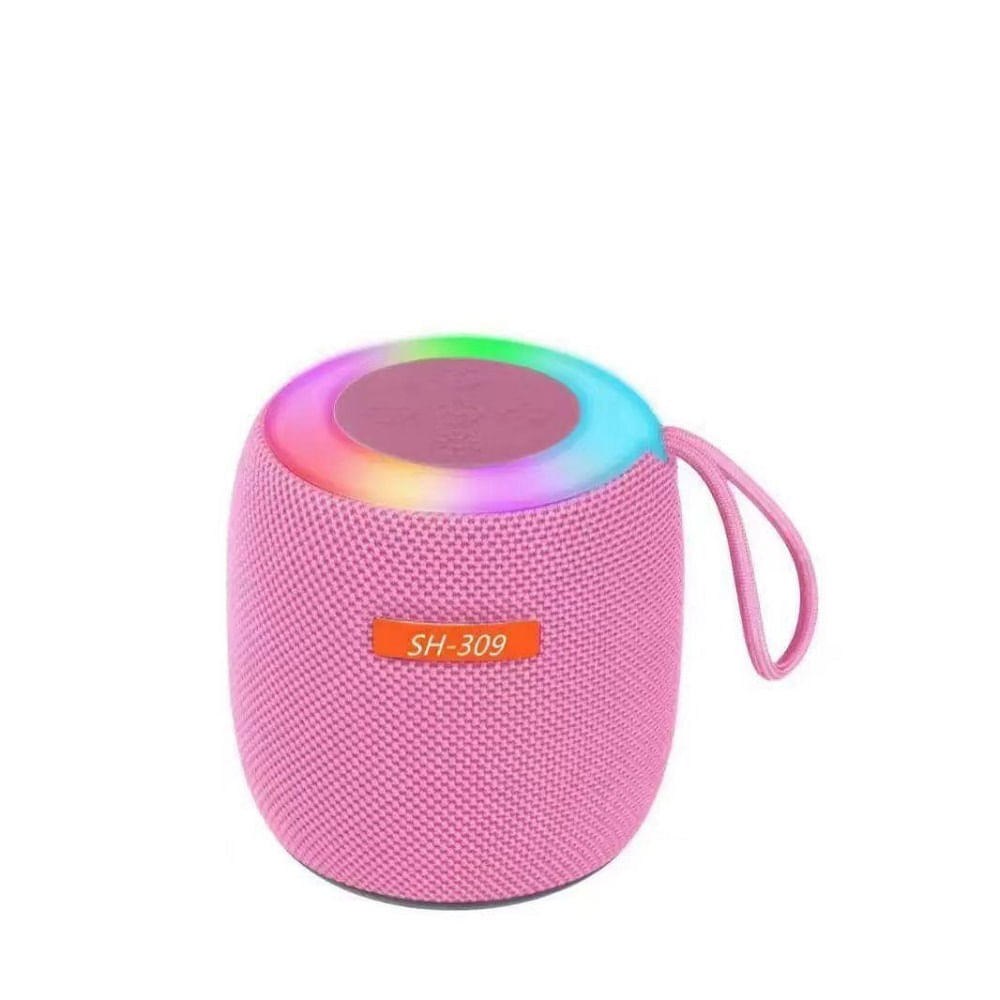 Mini Parlante Portatil SH-309 con Bluetooth con Luz Led Rosa