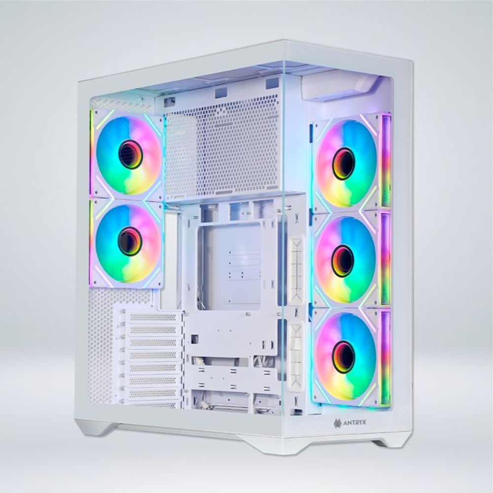 CASE ANTRYX FX 970 PRO WHITE, 2 VIDRIO TEMPLADO, ARGB FAN 140MM X5
