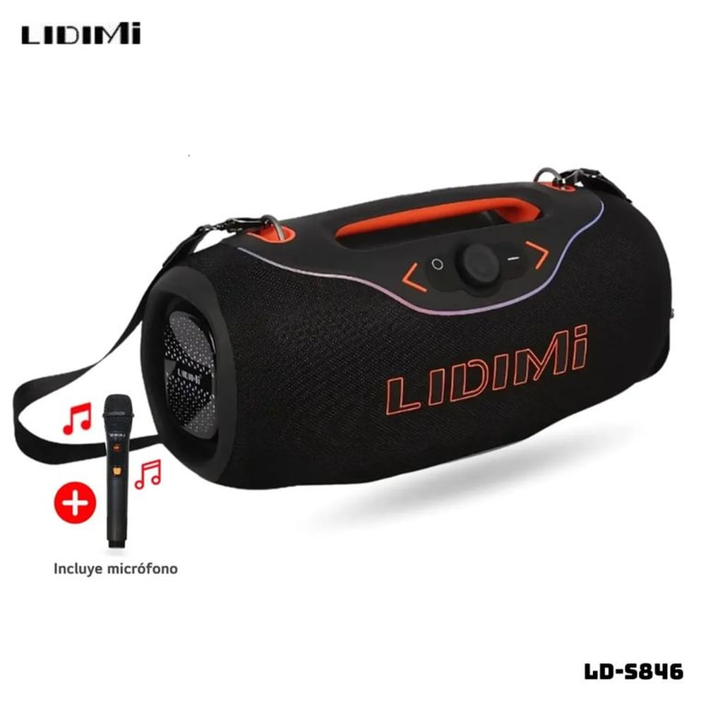 PARLANTE LIDIMI BLUETOOTH 300W + MICROFONO NEGRO - LD-S846