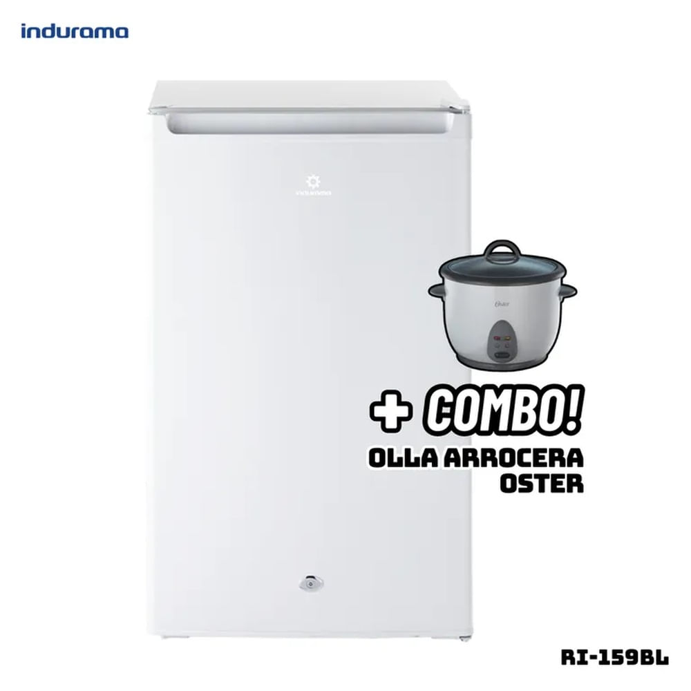 FRIGOBAR INDURAMA 122 L BLANCO - RI-159BL + ARROCERA OSTER BLANCA