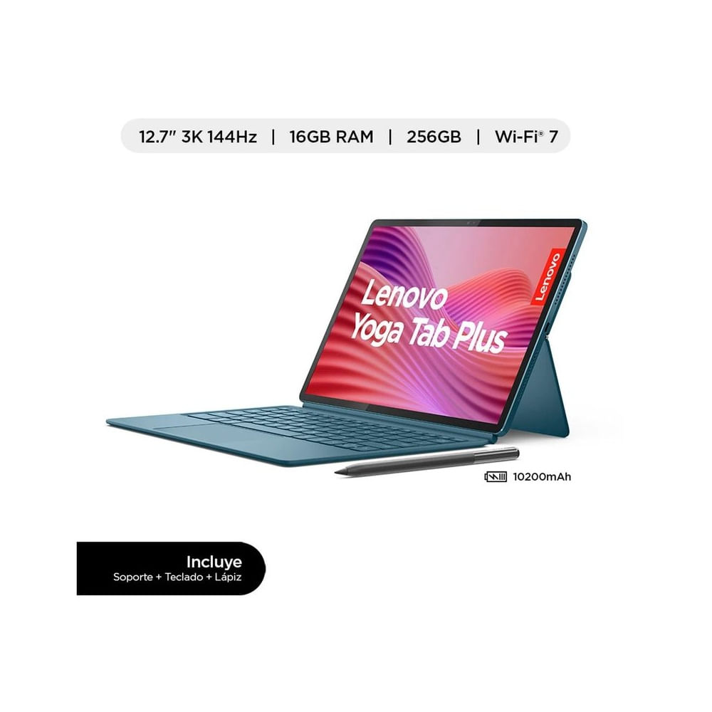 Tablet Lenovo Yoga Tab Plus TB520FU IA 127 3K 16GB 256GB Lápiz Tab Pen Pro y Teclado azulado