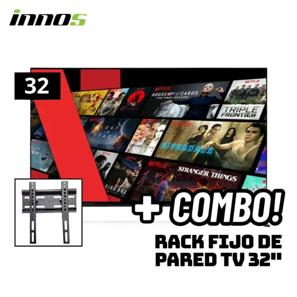 TELEVISOR INNOS 32 SMART TV ANDROID TV HD LED - S3201KU + RACK FIJO