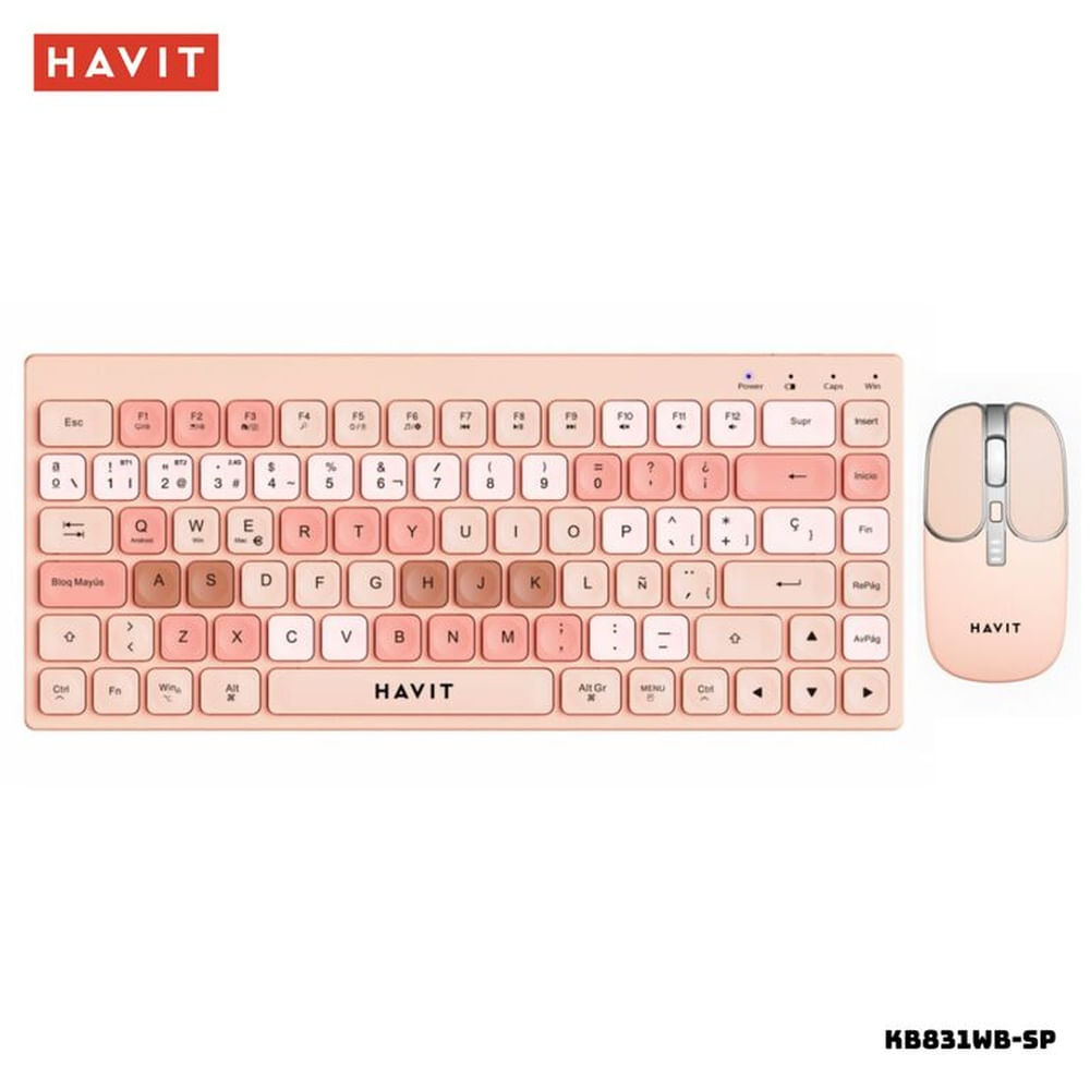 KIT HAVIT TECLADO Y MOUSE INALAMBRICO - KB831WB-SP