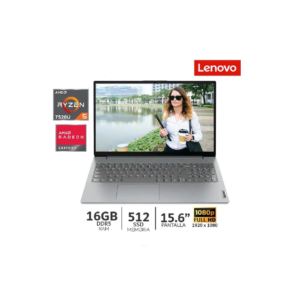 Laptop Lenovo V15 G4 AMN 15.6” FHD AMD Ryzen 5 7520U 16GB DDR5 512 SSD FreeDOS