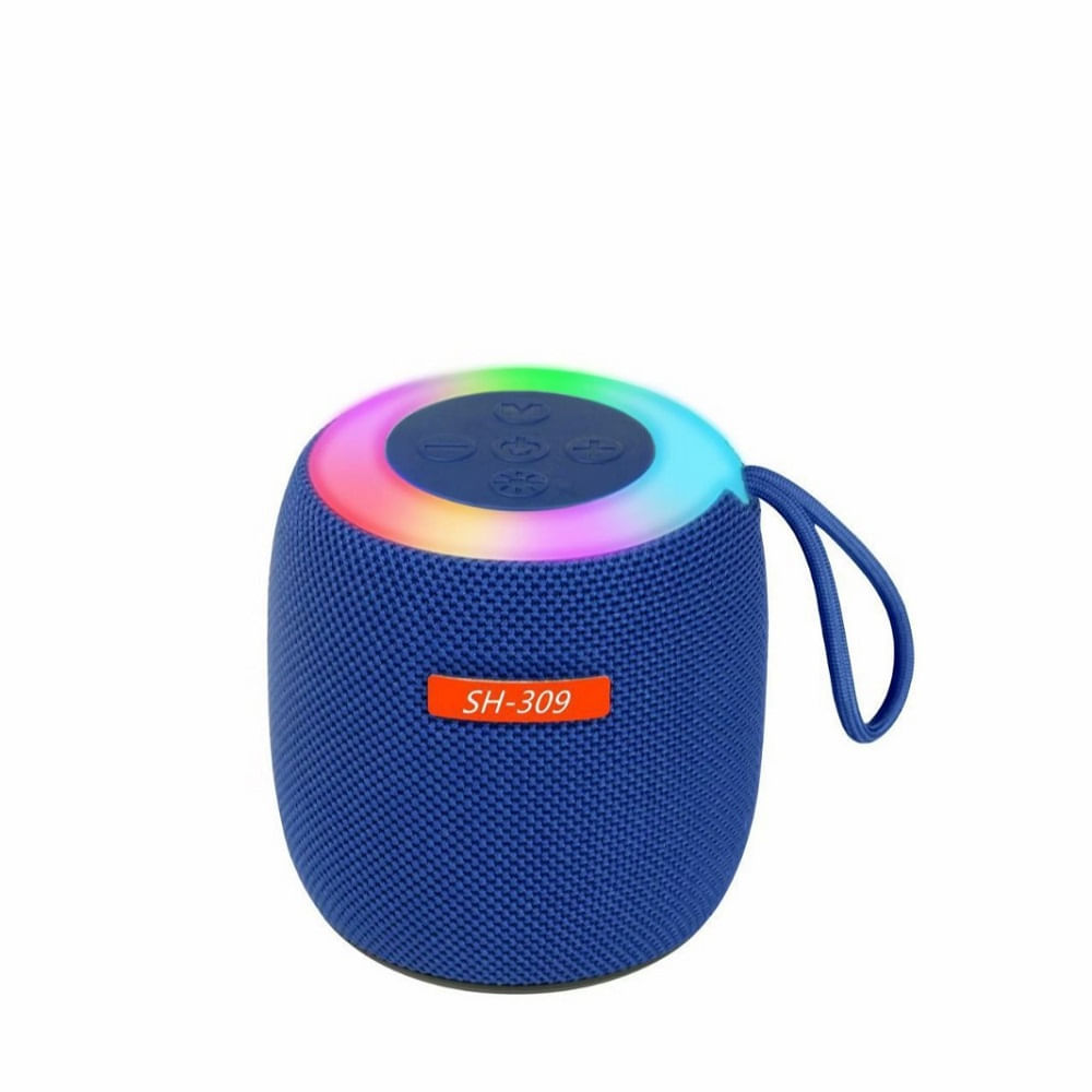 Mini Parlante Portatil SH-309 con Bluetooth con Luz Led Azul