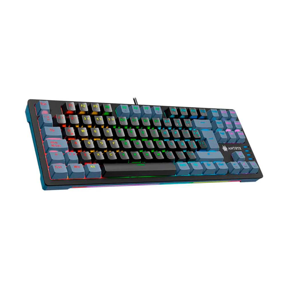 Teclado Gaming ANTRYX MK-840L TKL RGB Azul Retroiluminado Compacto y Elegante en Negro