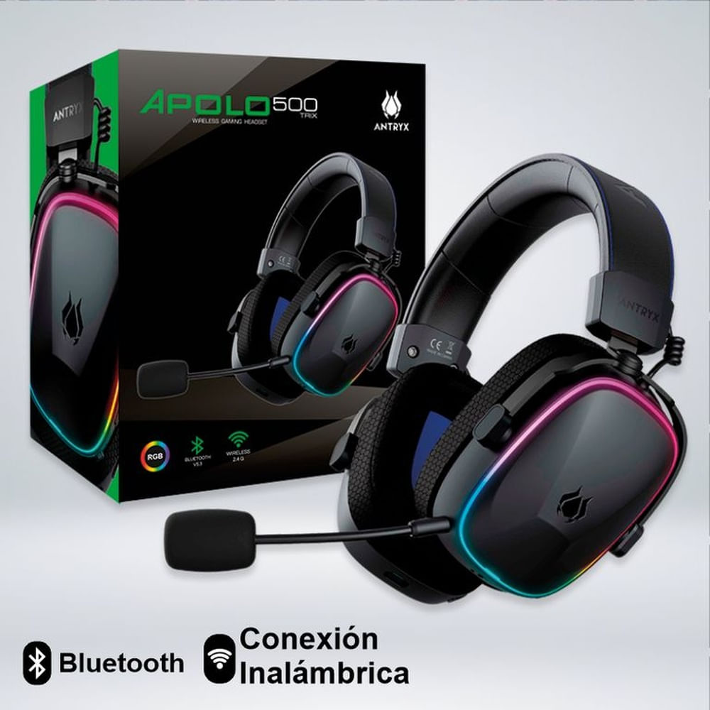 AUDIFONO GAMER ANTRYX APOLO 500 TRIX BLACK EN 3 MODOS DE CONEXION