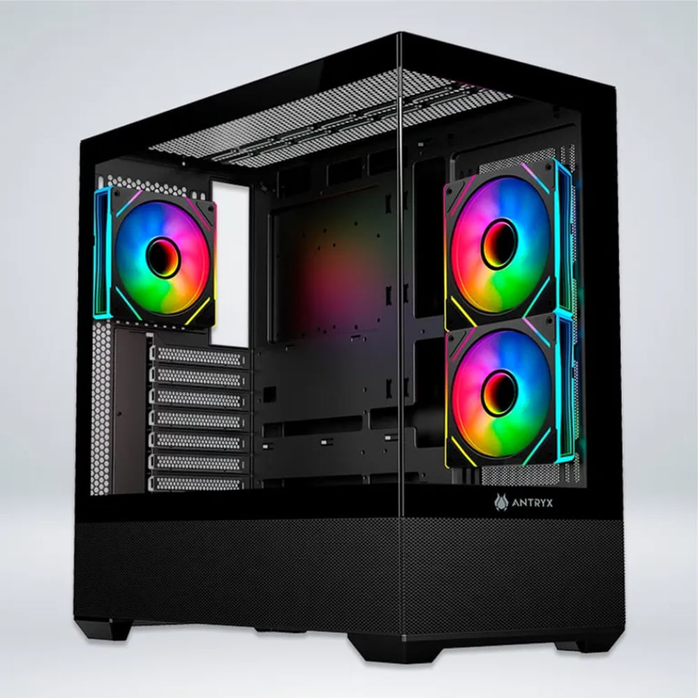 CASE ANTRYX FX 740 BLACK, ARGB FAN X3, USB TIPO-C (ACFX740K)