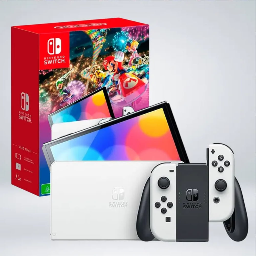 NINTENDO SWITCH  OLED BLANCO MARIO KART 8 DELUXE