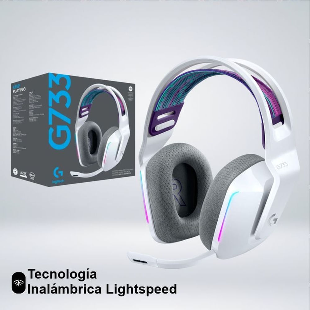 AUDIFONO GAMER G733 RGB LGHTSPEED WIRELESS SONIDO 7.1 BLUE VOICE