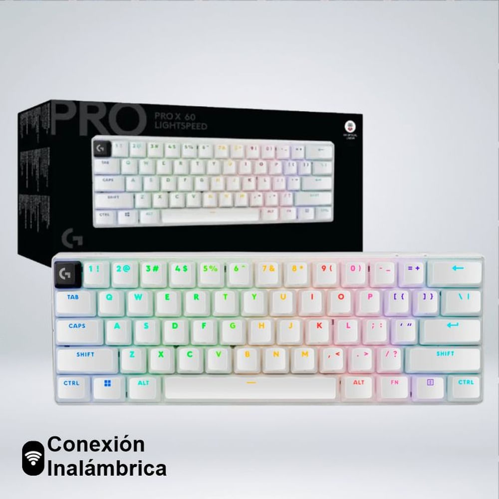 TECLADO GAMER LOGITECH PRO X 60 WIRELESS LIGHTSPEED SWITCH OPTICOS