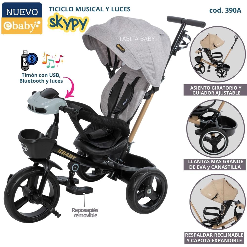 TRICICLO MUSICAL CON LUCES SKYPY GRIS
