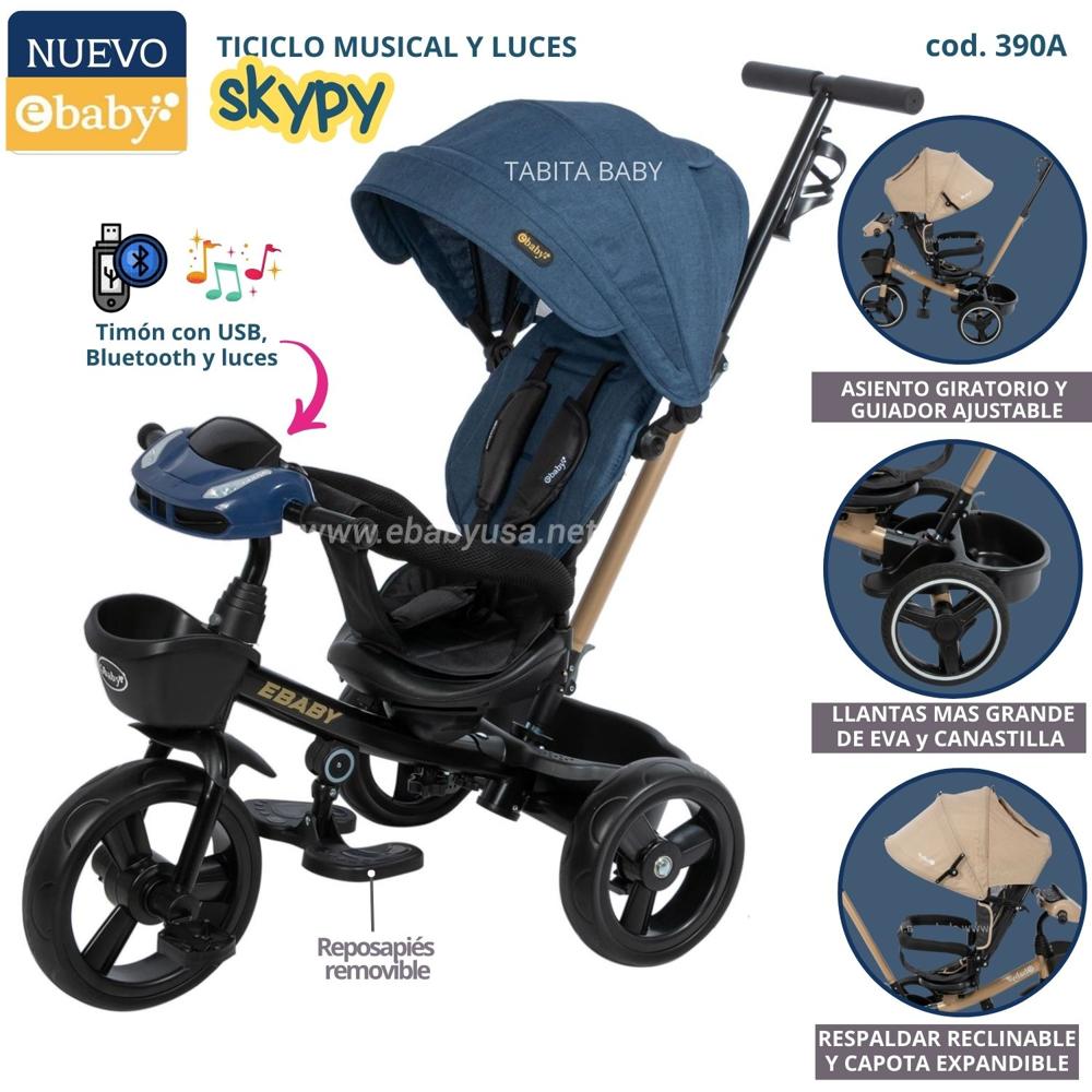 TRICICLO MUSICAL CON LUCES SKYPY AZUL
