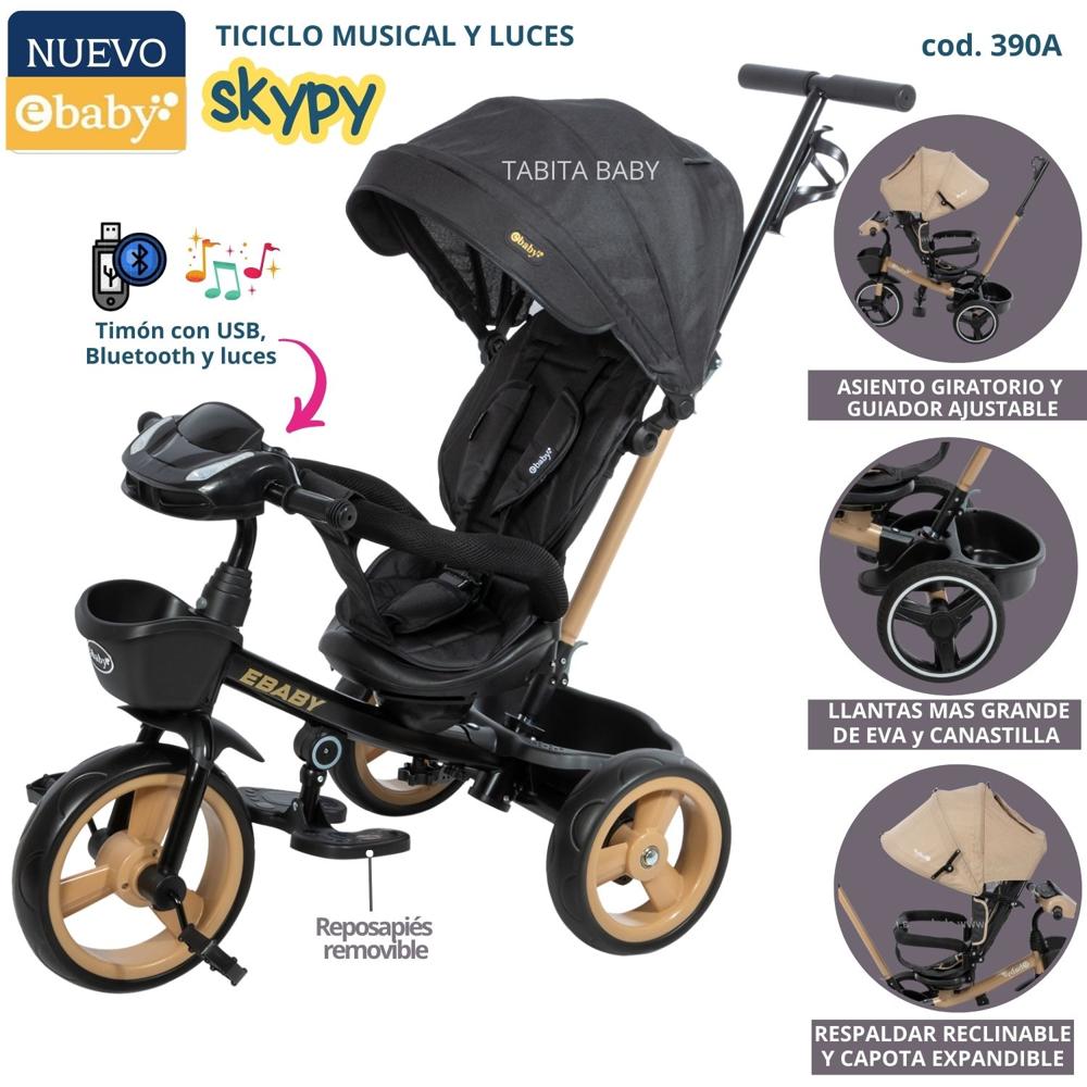 TRICICLO MUSICAL CON LUCES SKYPY NEGRO