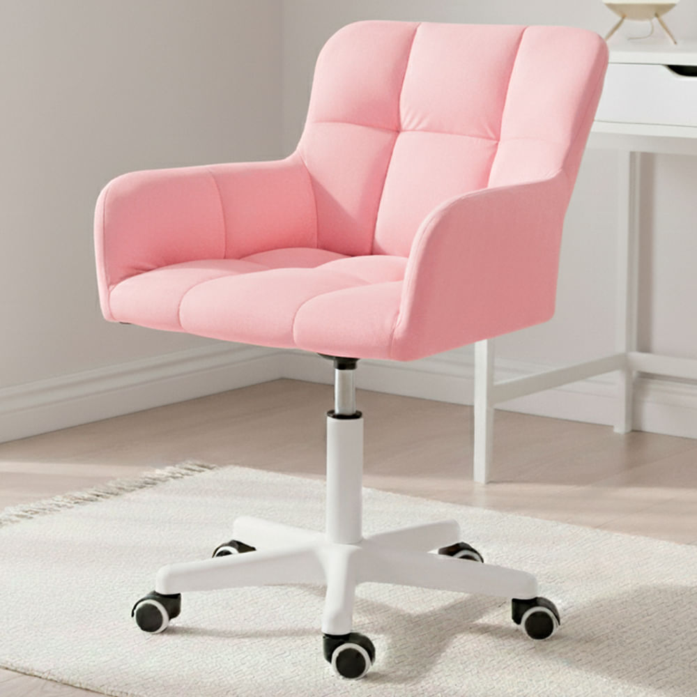 Silla Giratoria de Escritorio Oficina Buckingham Curve Rosado.