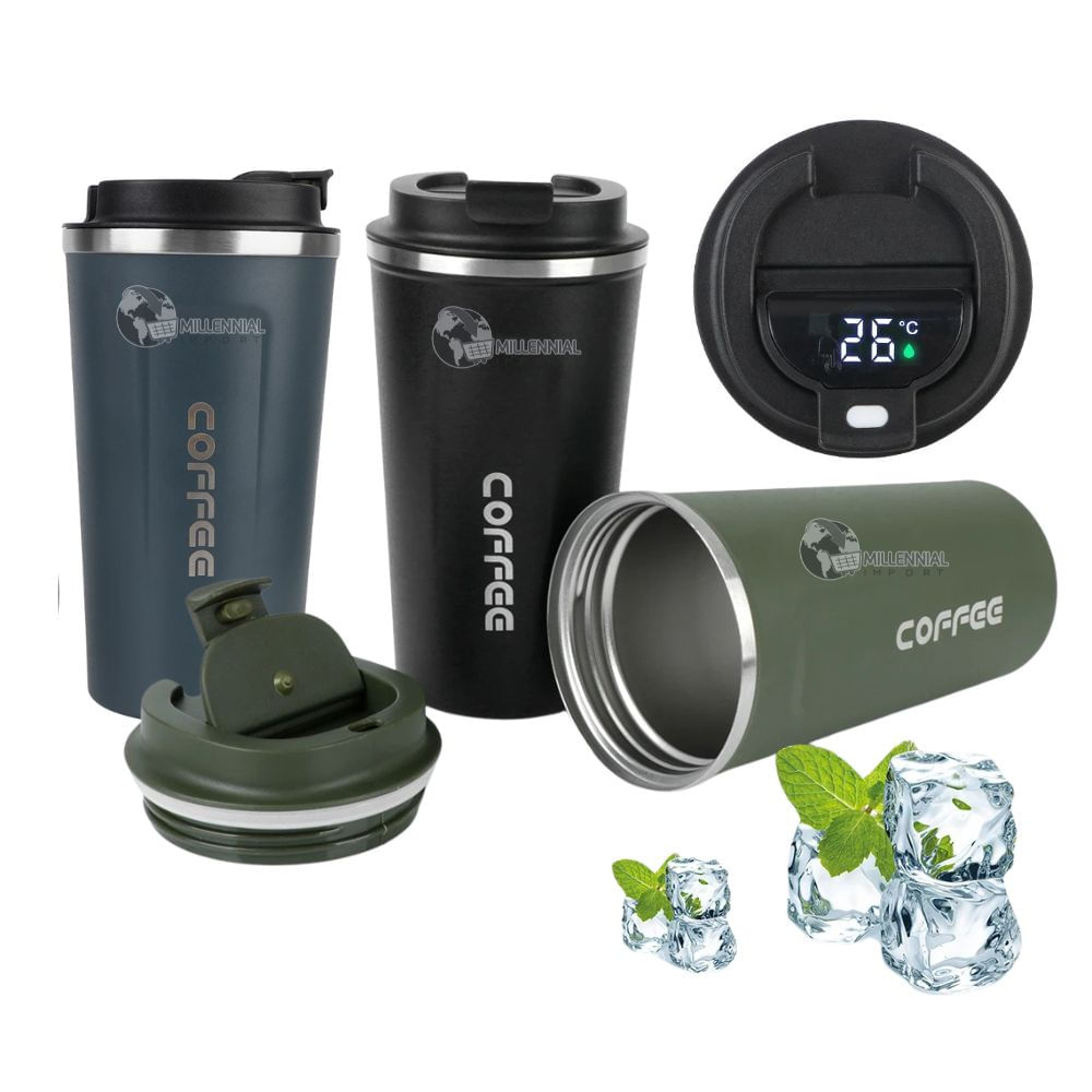 Vaso para bebidas con Sensor de Temperatura Color Verde